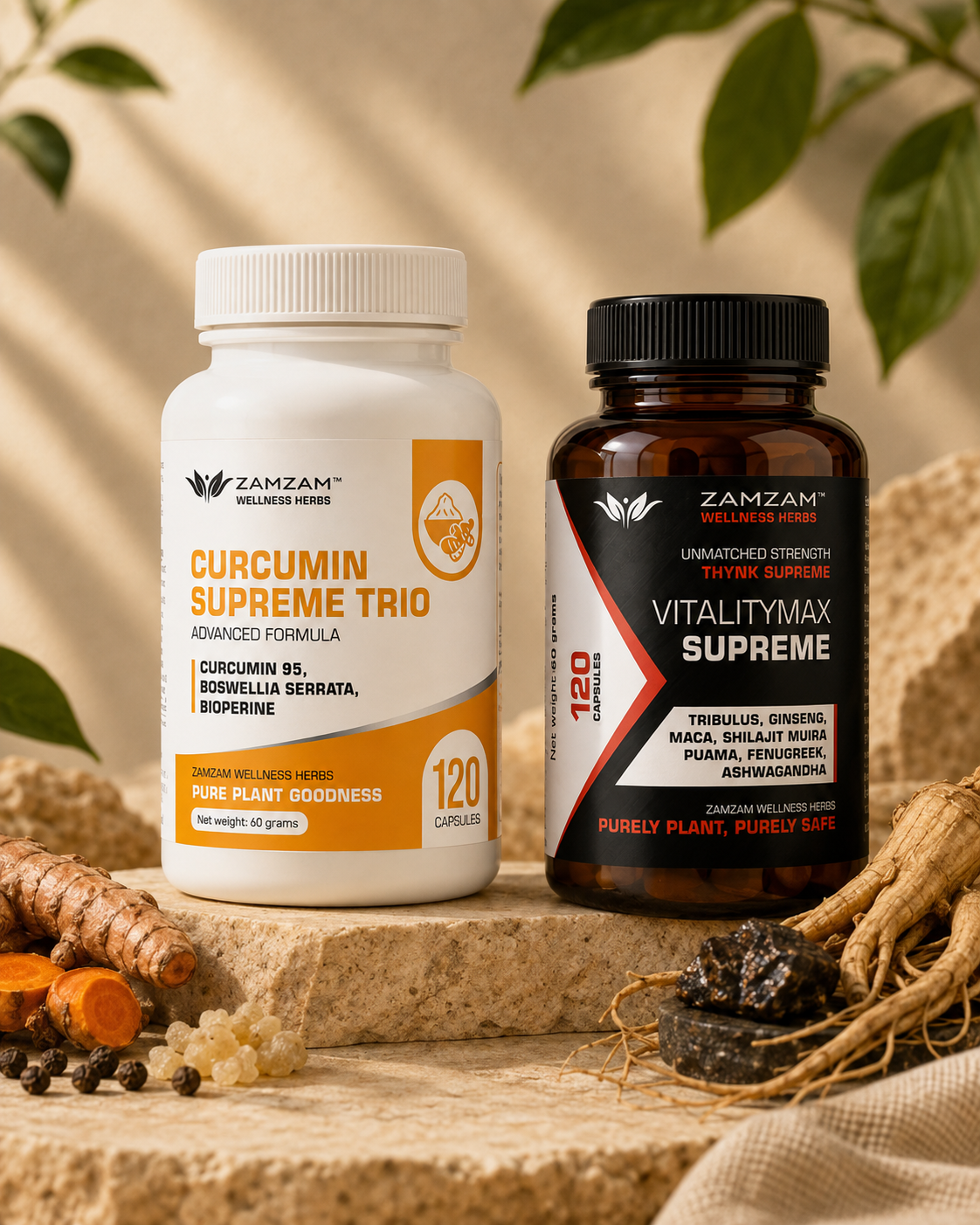 Curcumin Supreme Trio and Vitality Max Supreme with botanical ingredients